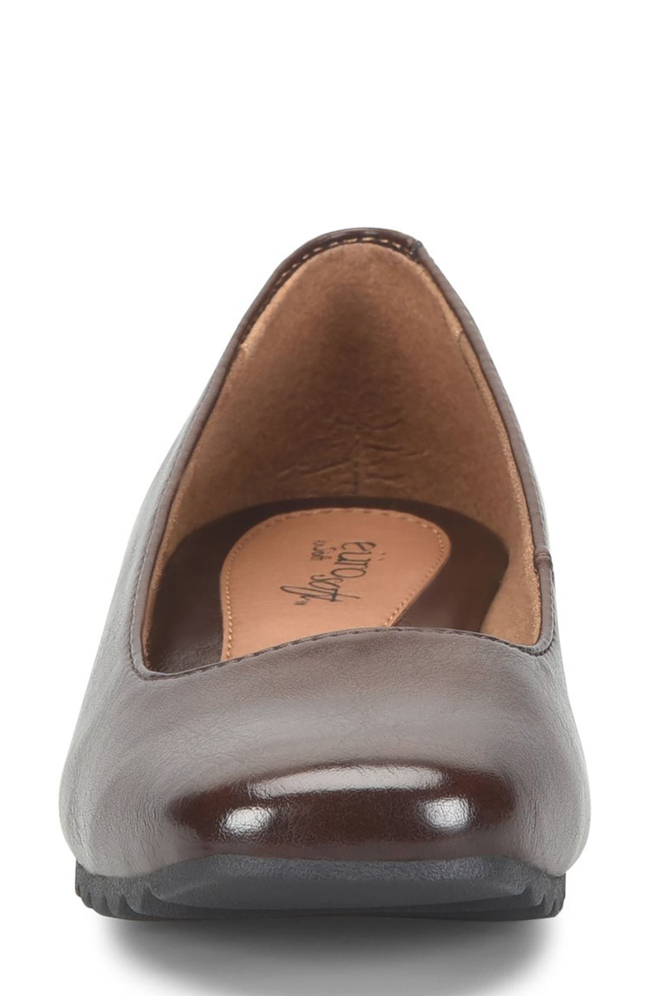 Paxton Faux Leather Wedge Pump, Alternate, color, DARK BROWN