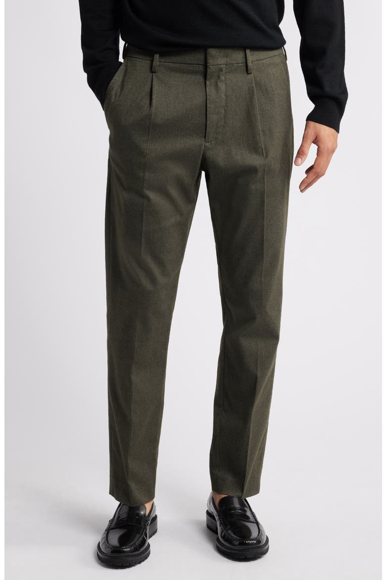 Bill 1067 Pleated Dress Pants, Main, color, DARK ARMY