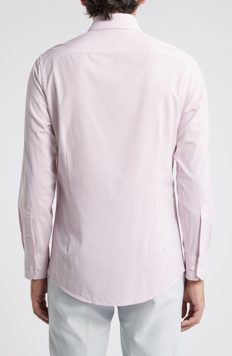 Mizzen+Main Leeward Trim Fit Geo Print Performance Button-Up Shirt, Alternate, color, Wine Plus Print