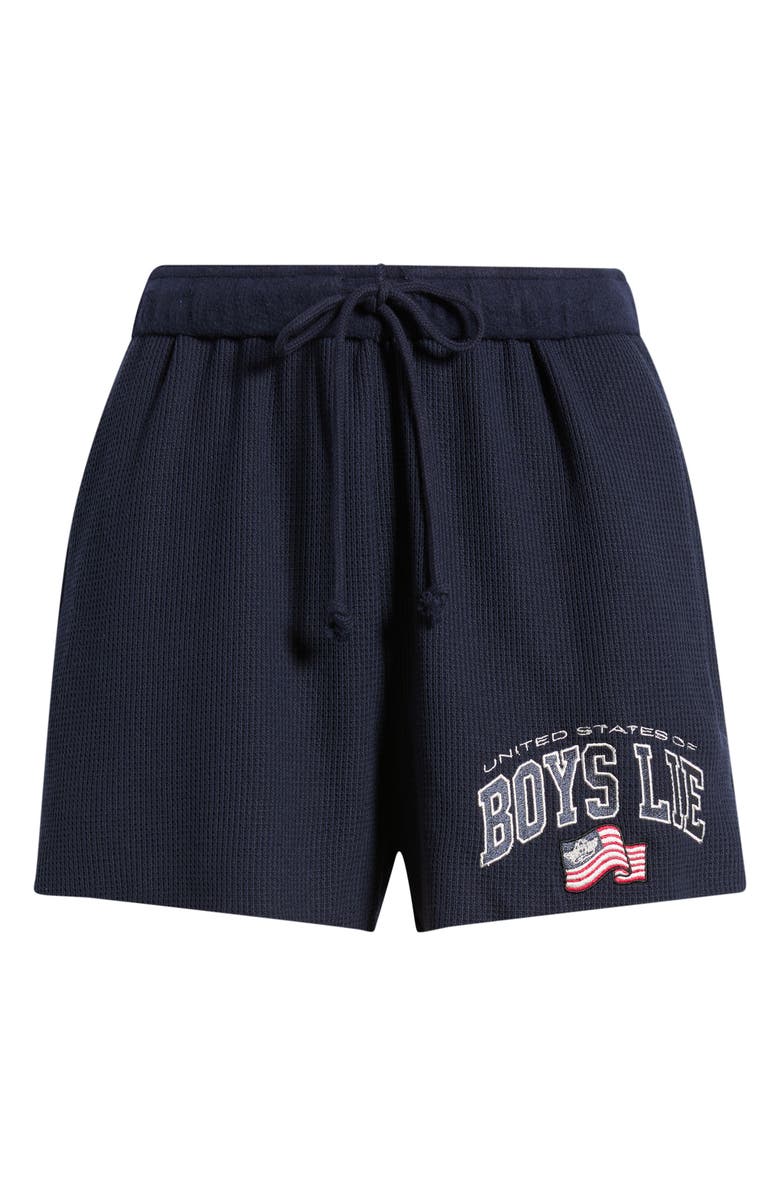 BOYS LIE United States of Boys Lie Waffle Knit Shorts, Alternate, color, Navy