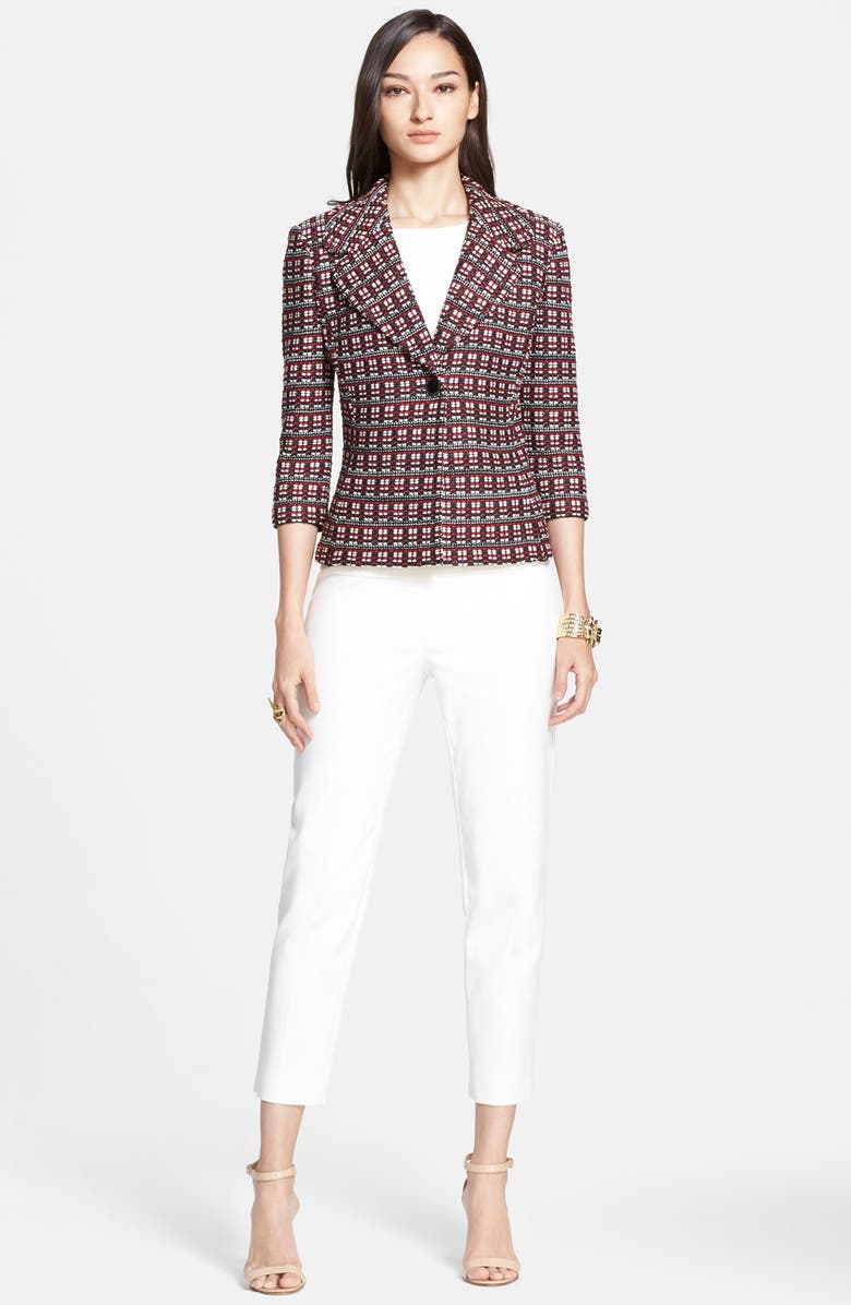 St. John Collection Tri-Tone Cord Knit Jacket, Alternate, color, 