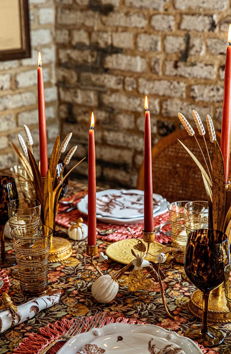 Juliska Forest Walk Pumpkin Vine Double Candleholder, Alternate, color, Gold