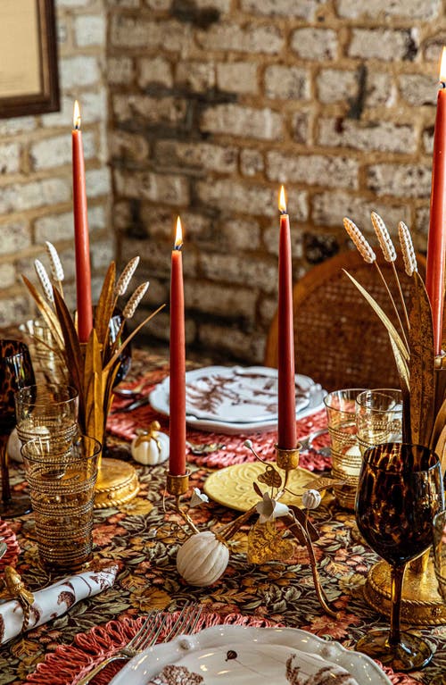 Juliska Forest Walk Pumpkin Vine Double Candleholder In Gold