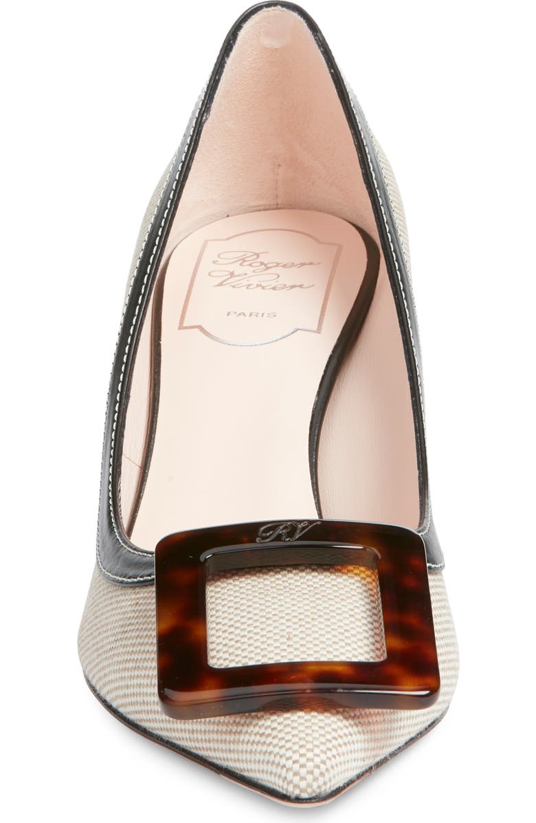 Roger Vivier Viv in the City Pointed Toe Pump, Alternate, color, Daino/ Nero