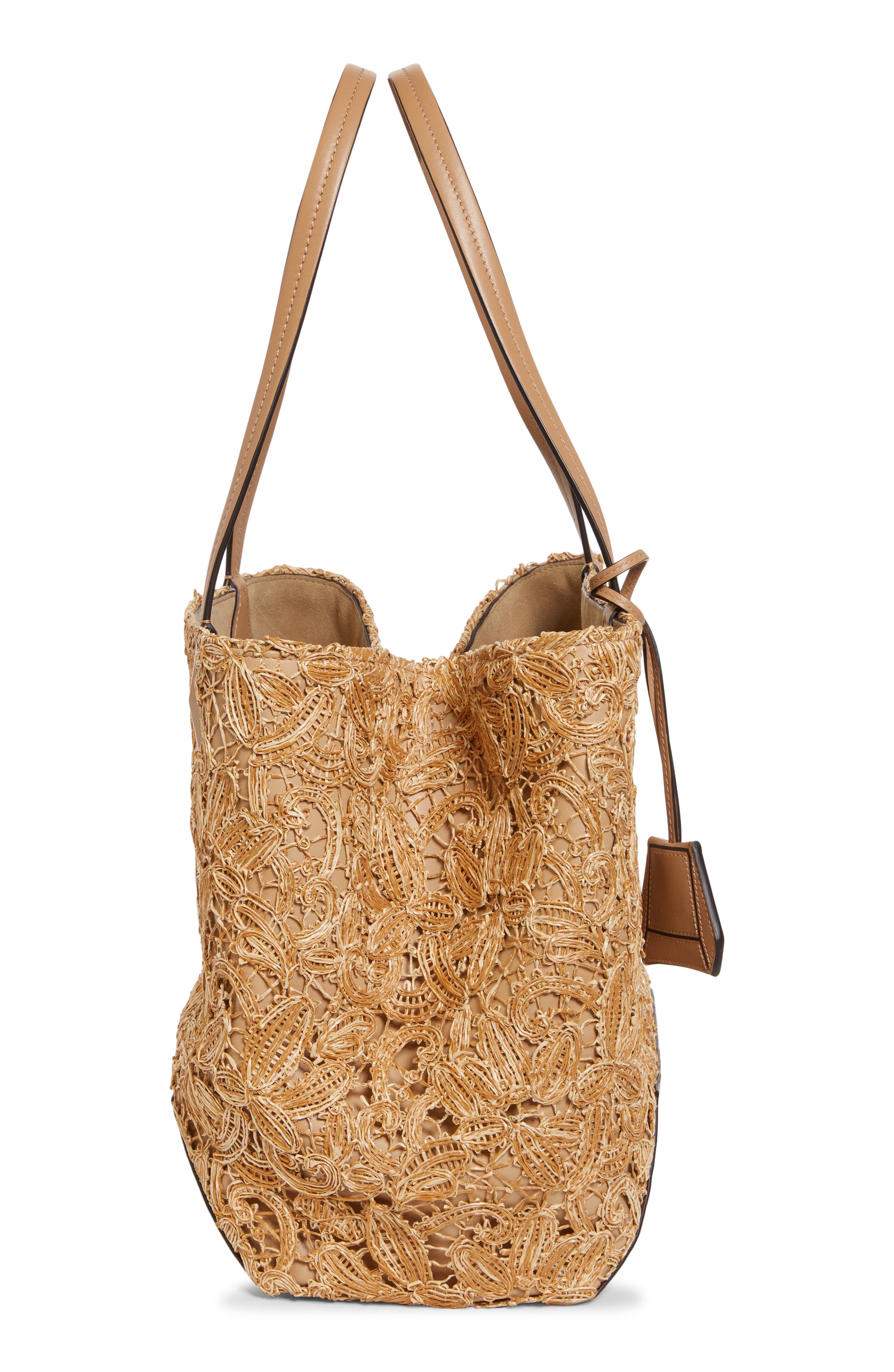 Jimmy Choo Medium Diamond Raffia Tote, Alternate, color, Natural/ Gold