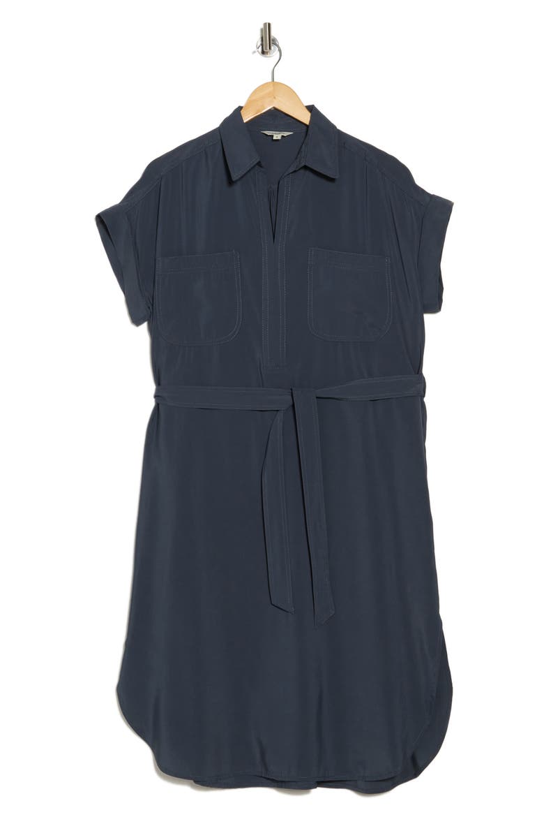 V-Neck Cuffed Sleeve Shirtdress, Alternate, color, OMBRE