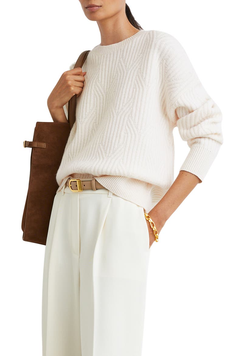 Leah Wool & Cashmere Crewneck Sweater, Main, color, IVORY