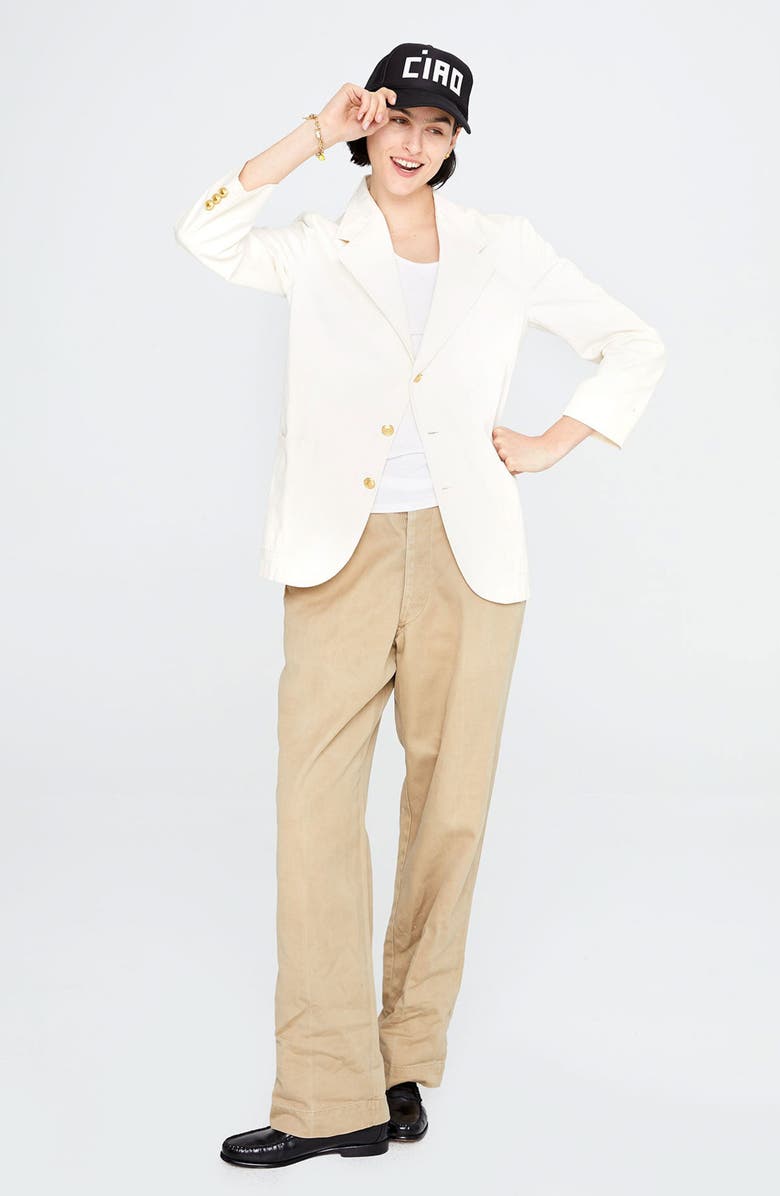 Clare V. Trucker Hat, Alternate, color, Black W/ Cream Block Ciao