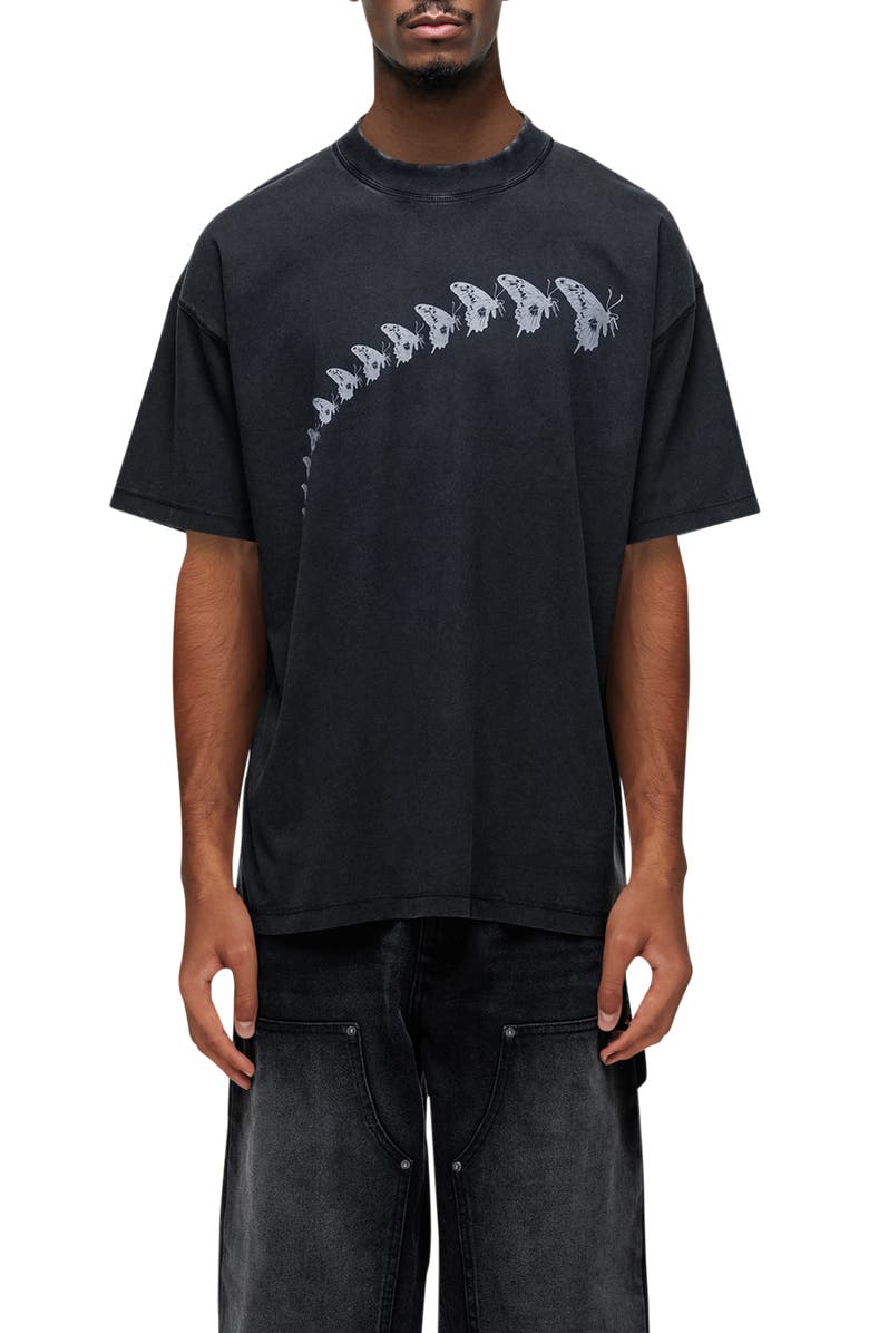 Good For Nothing Drift Washed Printed T-Shirt, Main, color, Black