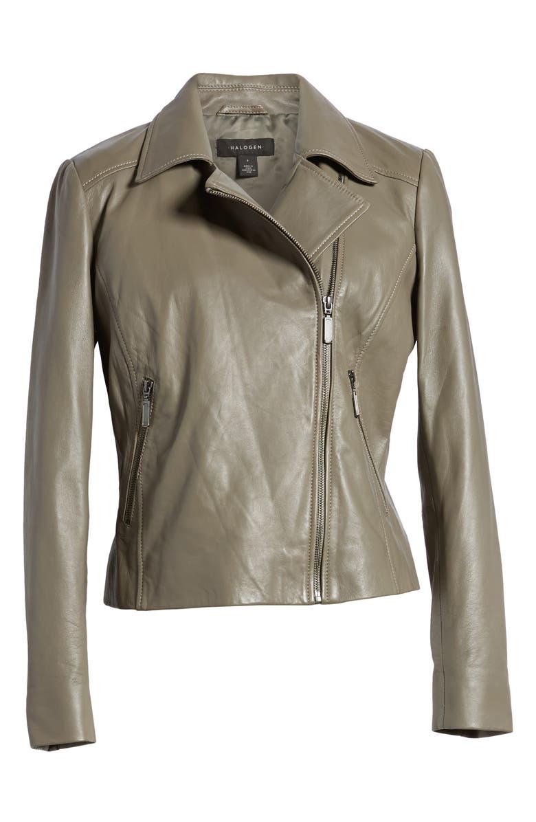 Halogen<sup>®</sup> Leather Moto Jacket, Alternate, color, 