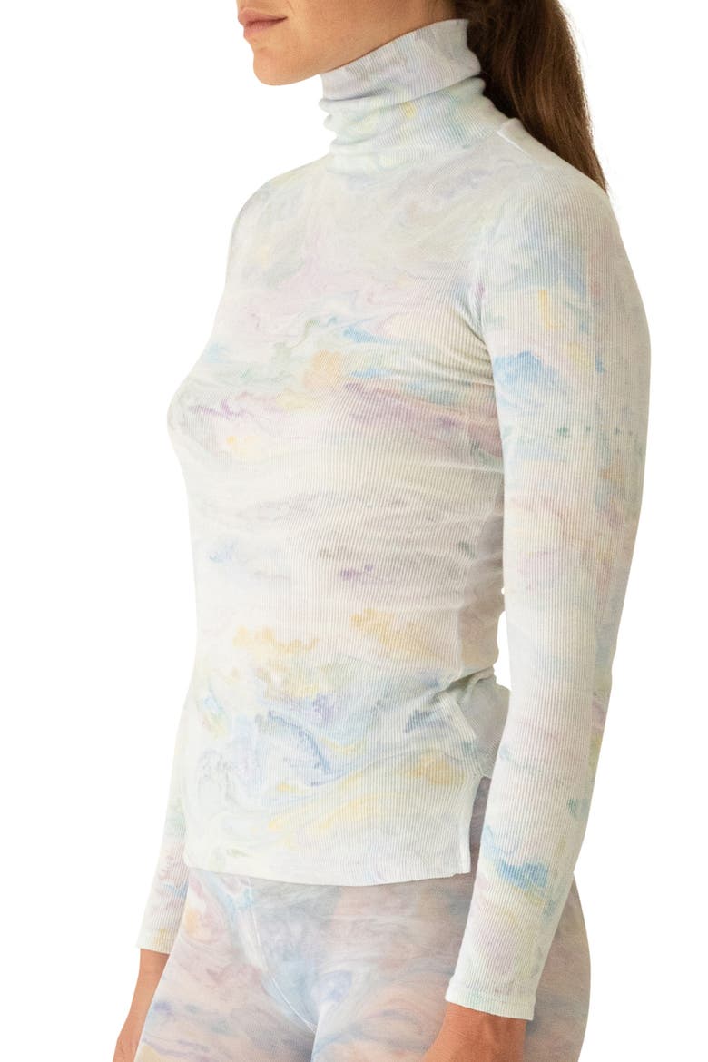 Marbled Dye Jersey Turtleneck Sweater, Alternate, color, MARBLE