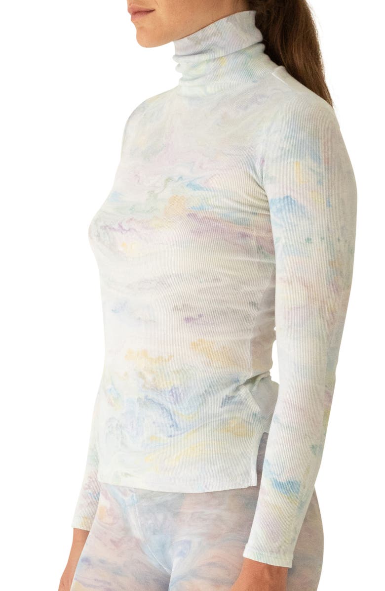 KkCo Marbled Dye Jersey Turtleneck Sweater, Alternate, color, 