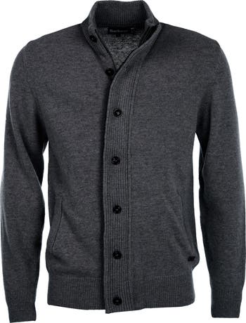 Barbour Elbow Patch Wool Cardigan | Nordstrom