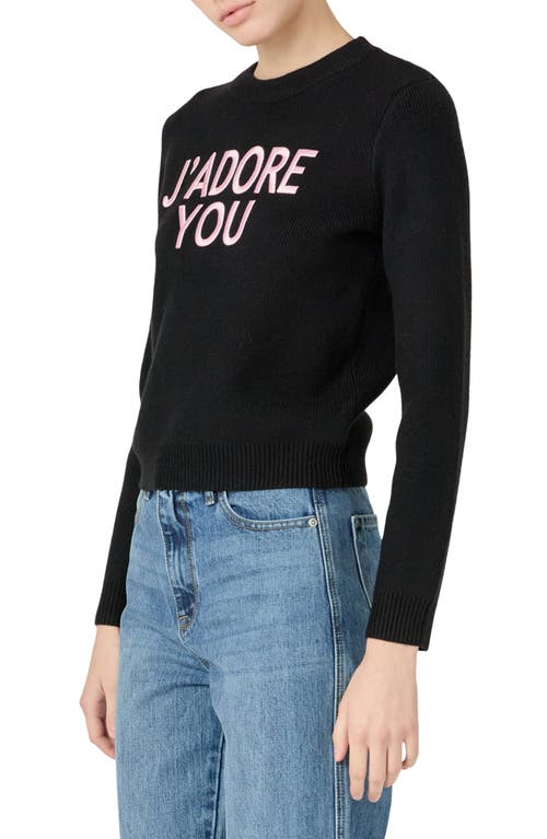 Endless Rose J'adore You Motif Sweater In Black