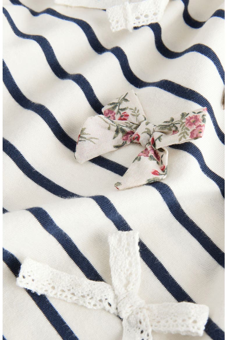 Kids' Stripe Bow Appliqué Cotton Top, Alternate, color, NEUTRAL