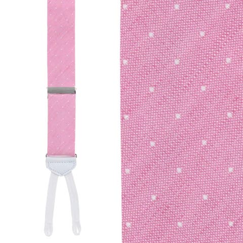 Big and Tall Churchill Chambray Polka Dot Linen Blend Formal End Suspenders (Braces)