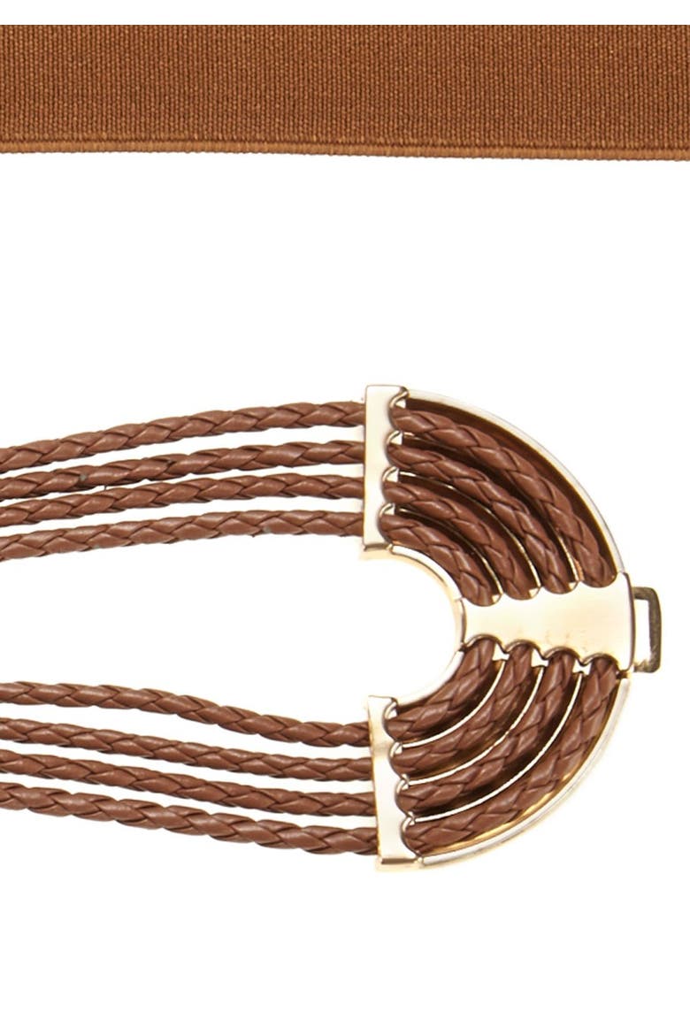 Symmetrical Buckle Waist Belt, Alternate, color, Brown