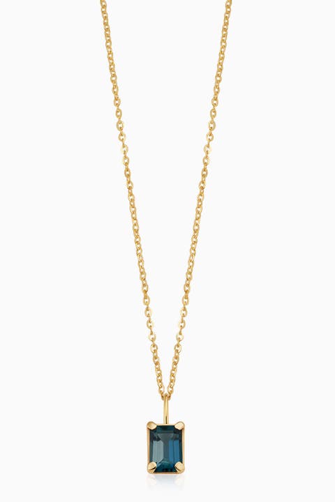 14K Gold Date Me Birthstone Pendant Necklace