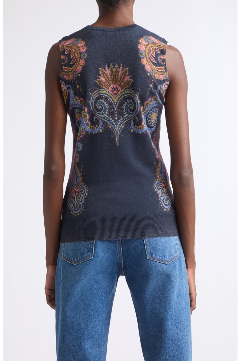 Printed Knit Tank, Alternate, color, PRINT ON BLUE BASE