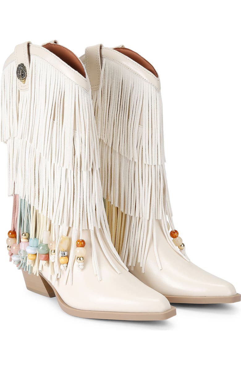 Kurt Geiger London Fringe Western Boot, Alternate, color, Open White