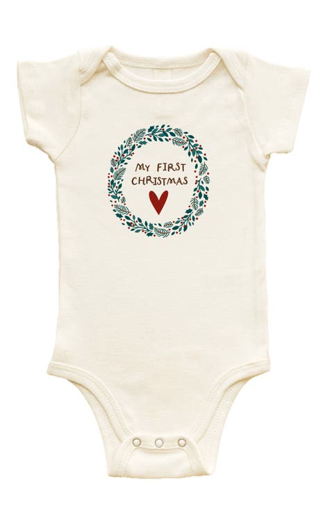 My First Christmas Organic Baby Bodysuit