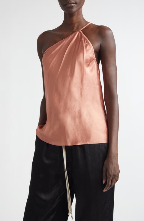 One-Shoulder Satin Top