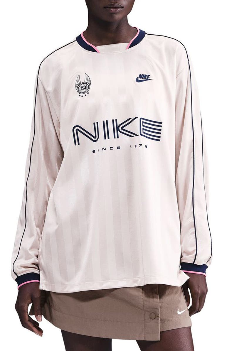 Nike Dri-FIT Oversize Printed Top, Main, color, Red/ Midnight Navy