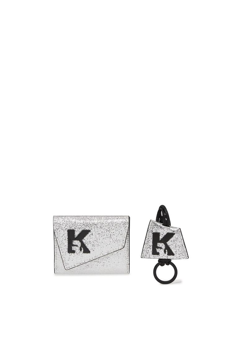 Geo Bifold Keychain Shiny Gift Set, Alternate, color, Silver