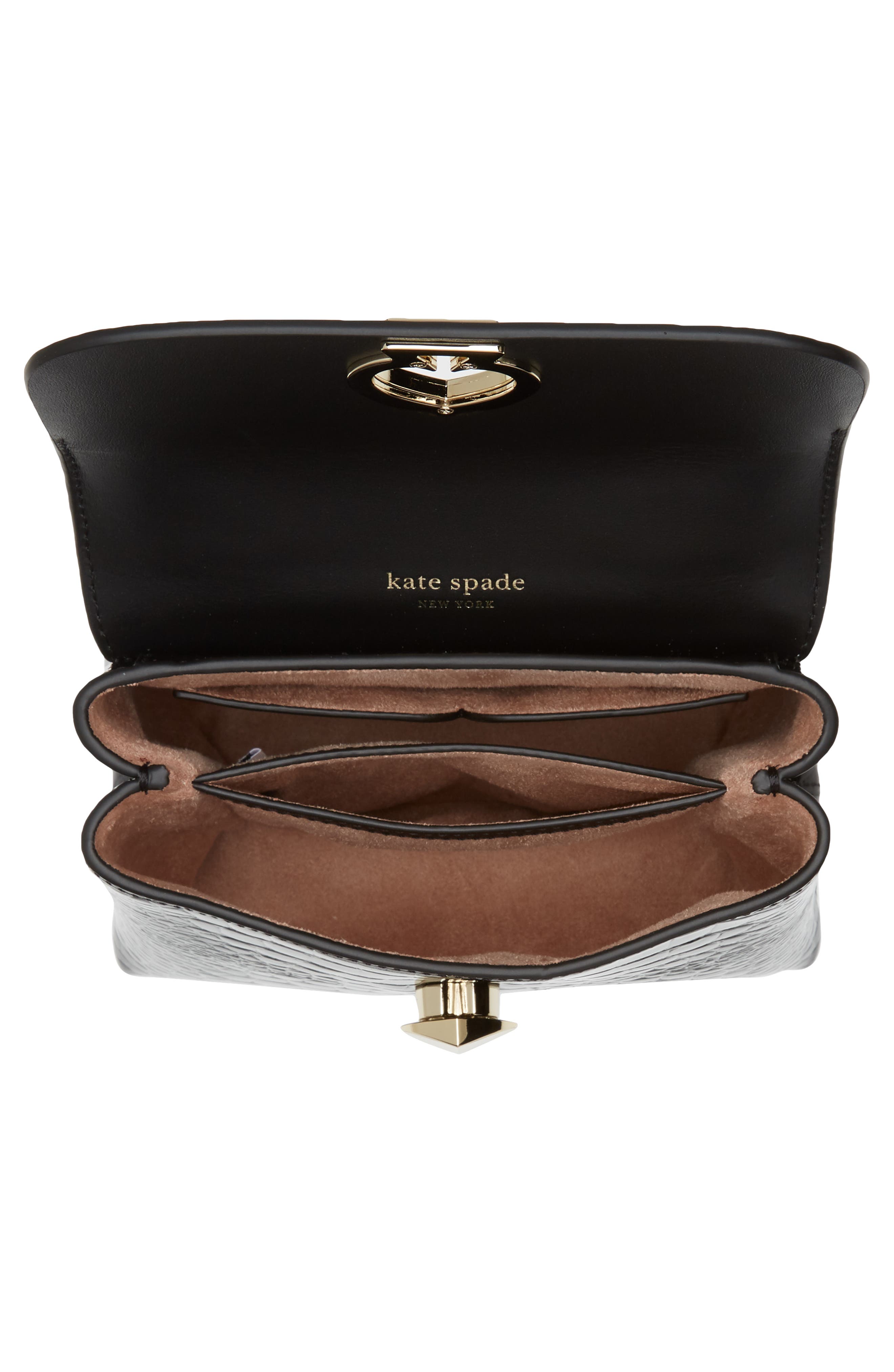 Kate Spade New York romy croc-embossed leather top handle bag, Alternate, color, 