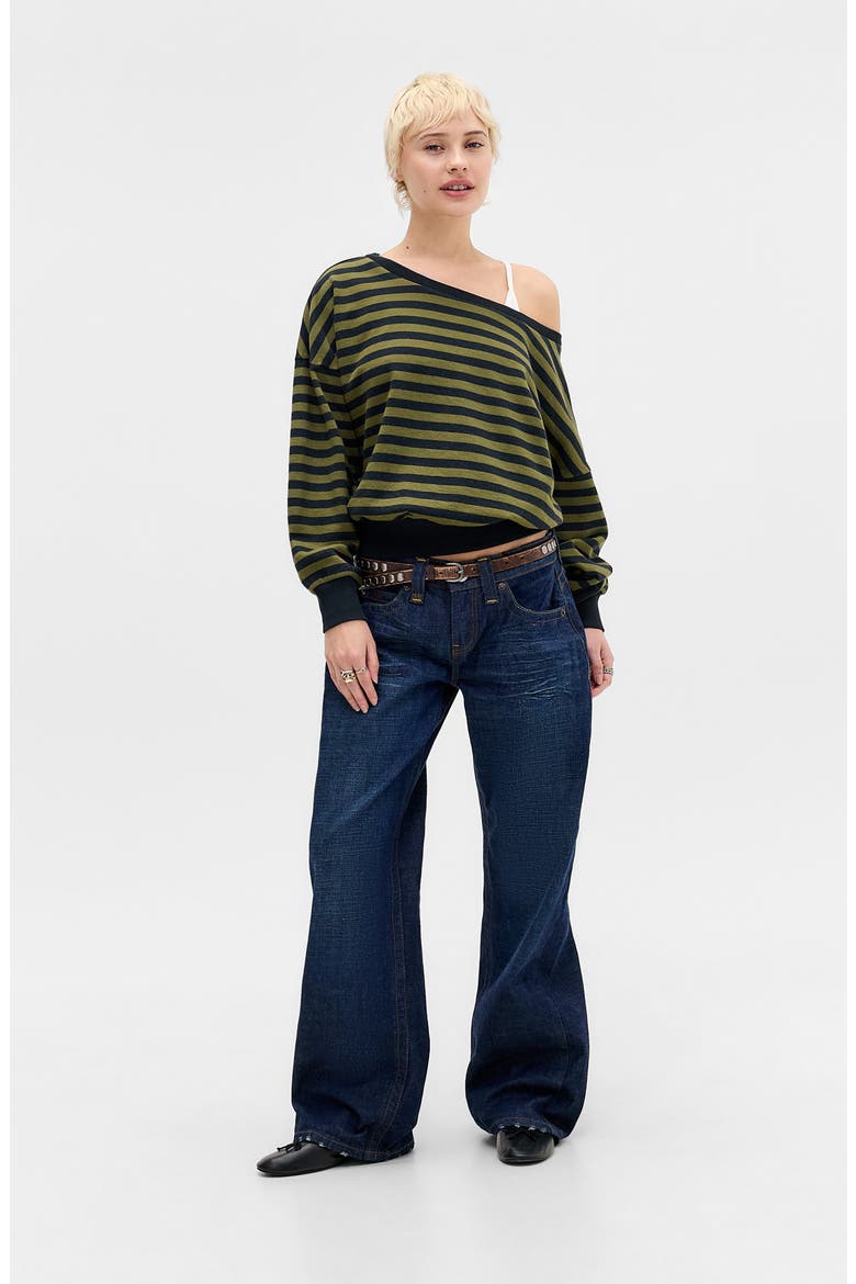 Kurt Striped Off the Shoulder Top, Alternate, color, GREEN STRIPE