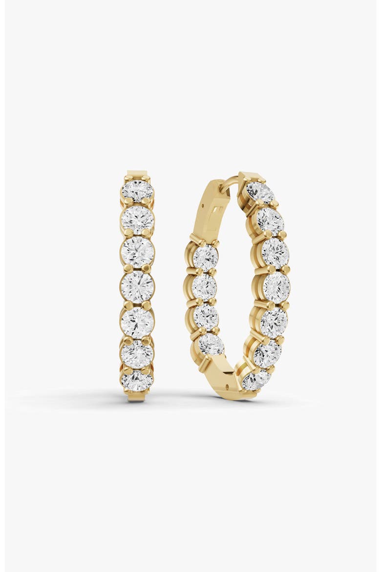 14K Gold 2 ct Sereia Earrings Hoop Diamonds, Main, color, Yellow Gold