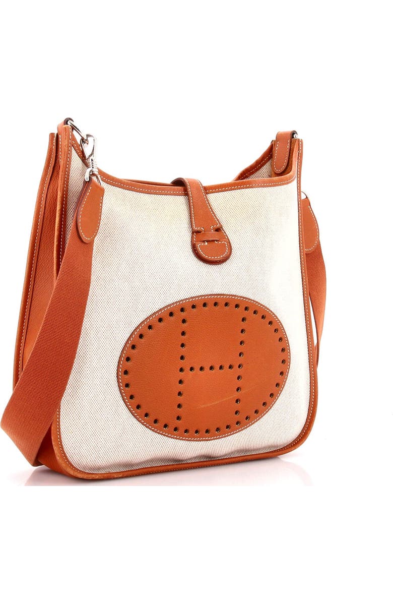 Pre-Owned Hermes Evelyne Bag Gen III Toile and Leather PM, Alternate, color, Ecru