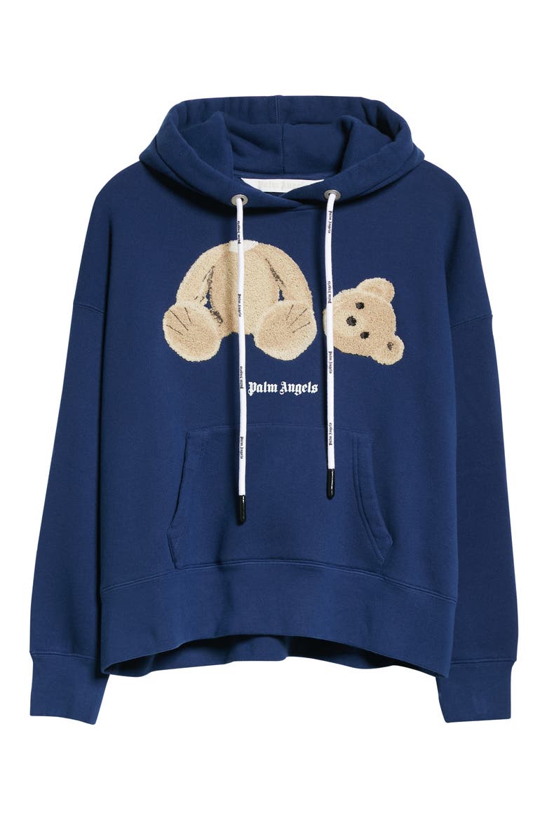Women's Headless Bear Cotton Hoodie, Alternate, color, NAVY BLUE BROWN