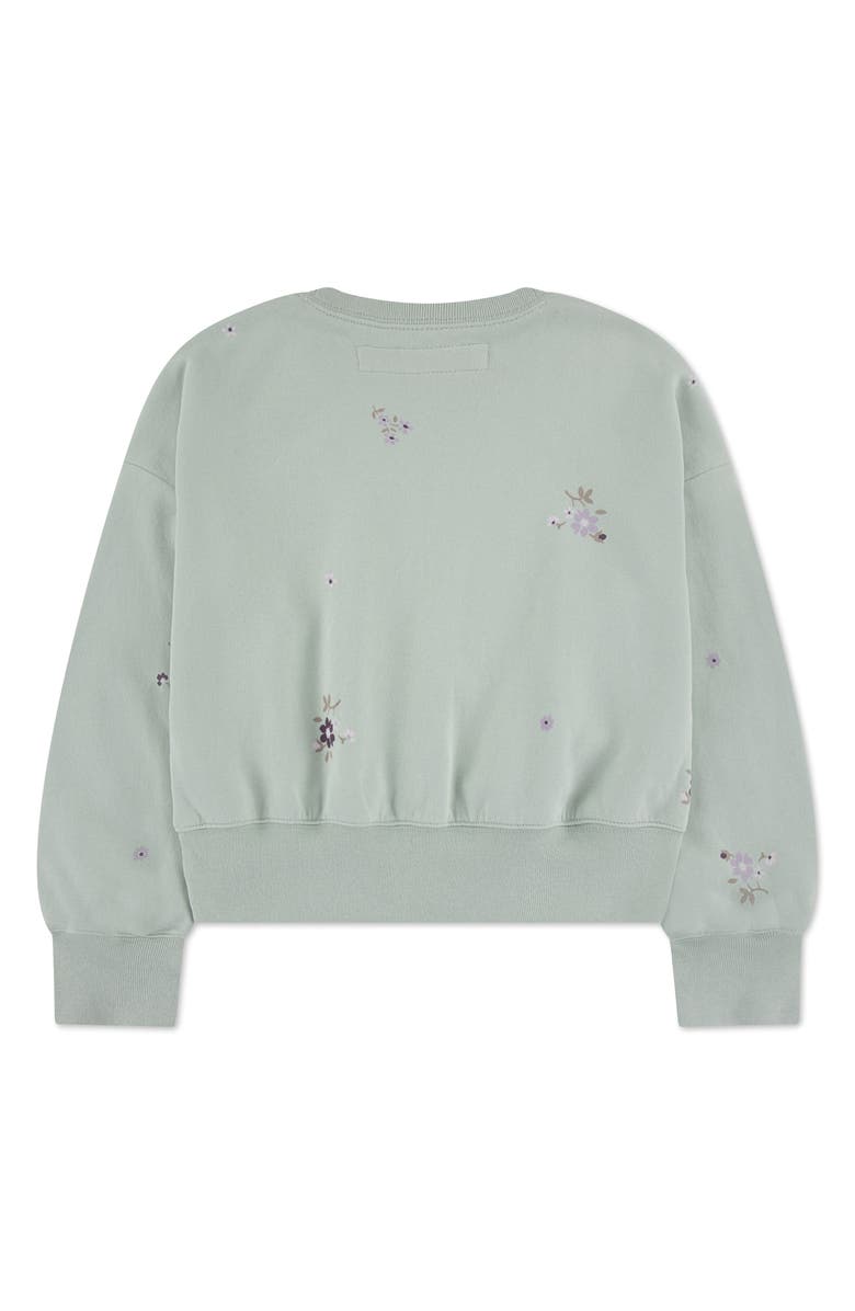 abercrombie kids Kids' Floral Print Cotton Blend Sweatshirt, Alternate, color, Aqua Gray