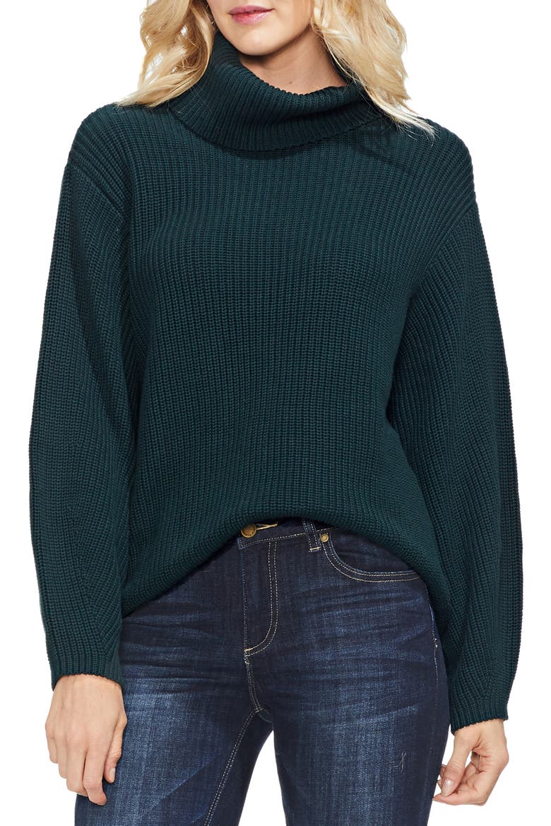 Slouchy Turtleneck Sweater, Main, color, HUNTER