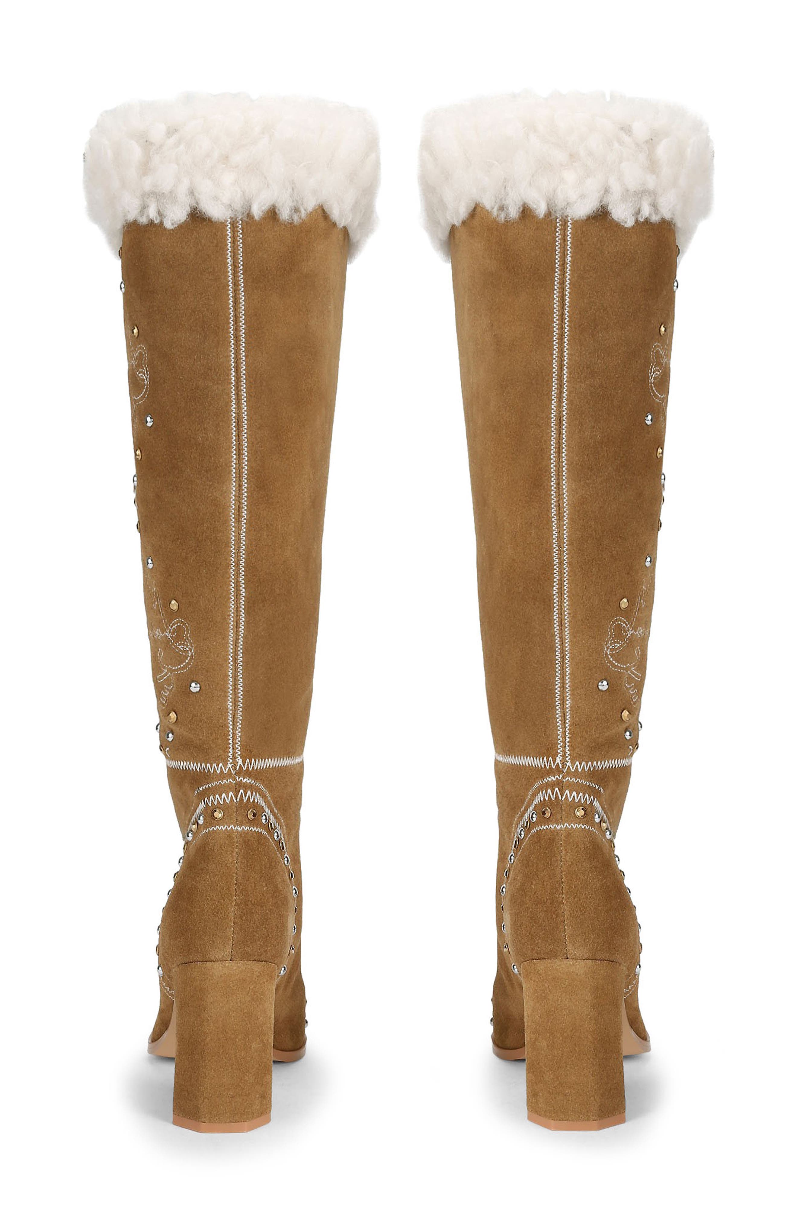 Boho Fold Over Knee High Boot, Alternate, color, LIGHT/ PASTEL BROWN