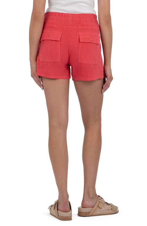 Kut From The Kloth Katana Drawstring Linen Blend Shorts In Watermelon
