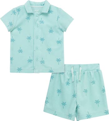 Printed Terry Shirt & Shorts Set