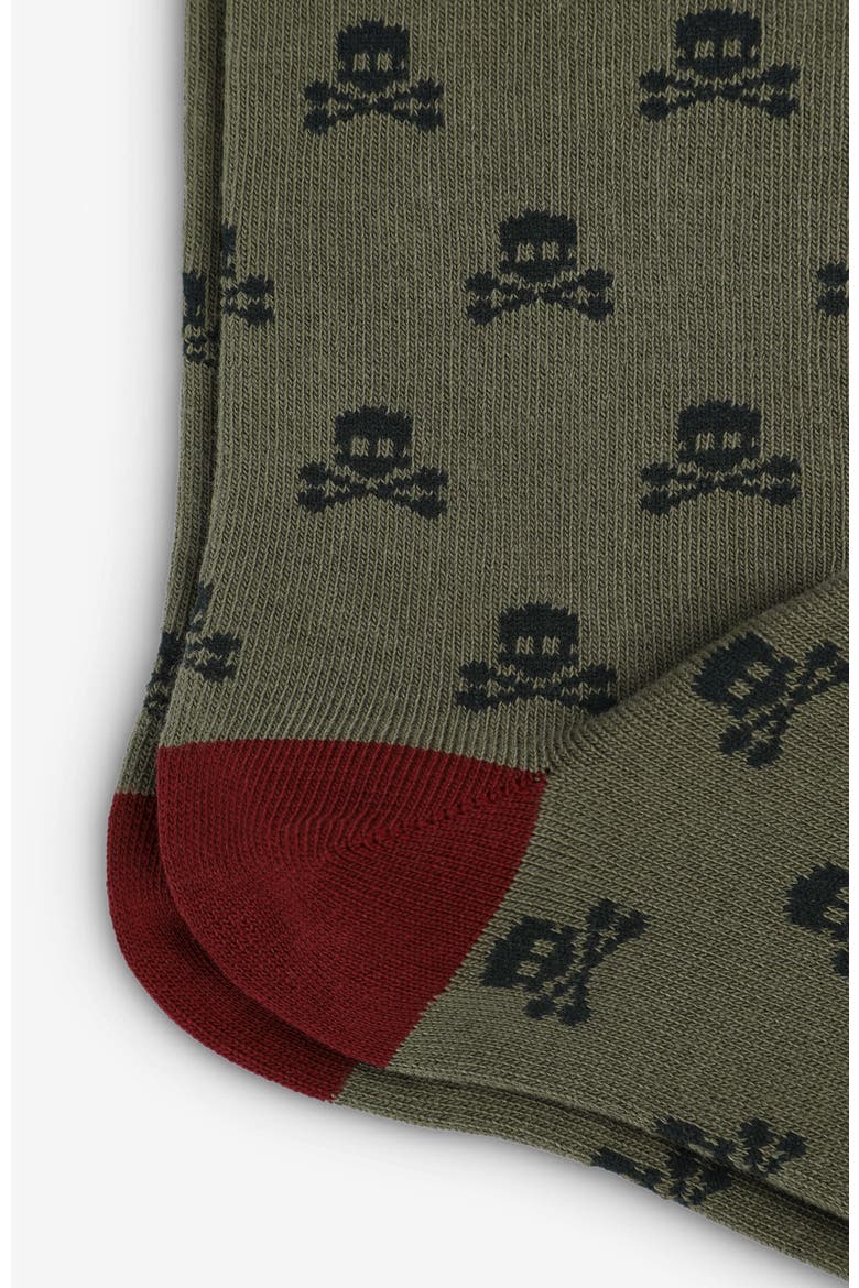 Skull Long Socks Kids, Alternate, color, Khaki