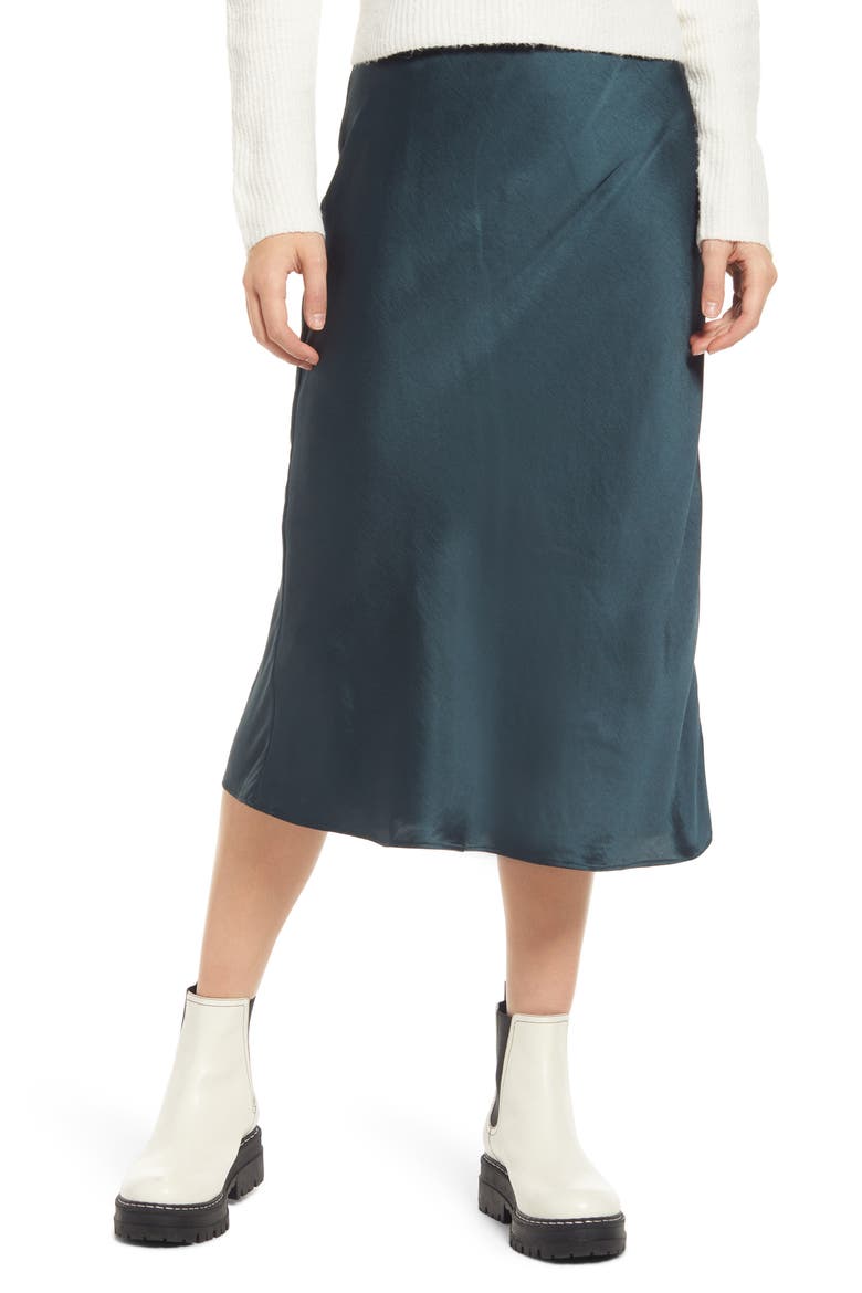 Midi Slip Skirt, Main, color, DARK SMOKE