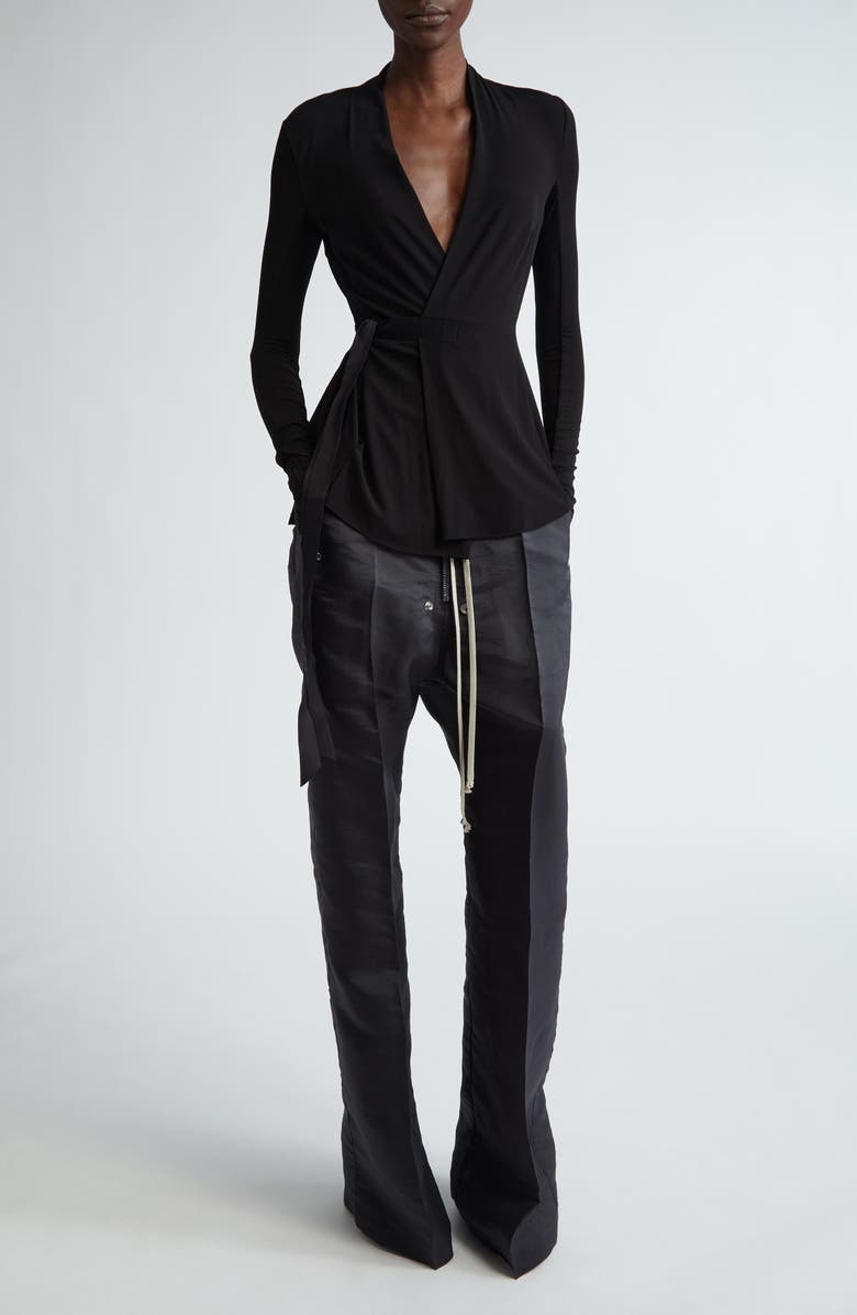 Rick Owens Drawstring Silk & Nylon Active Pants, Alternate, color, 