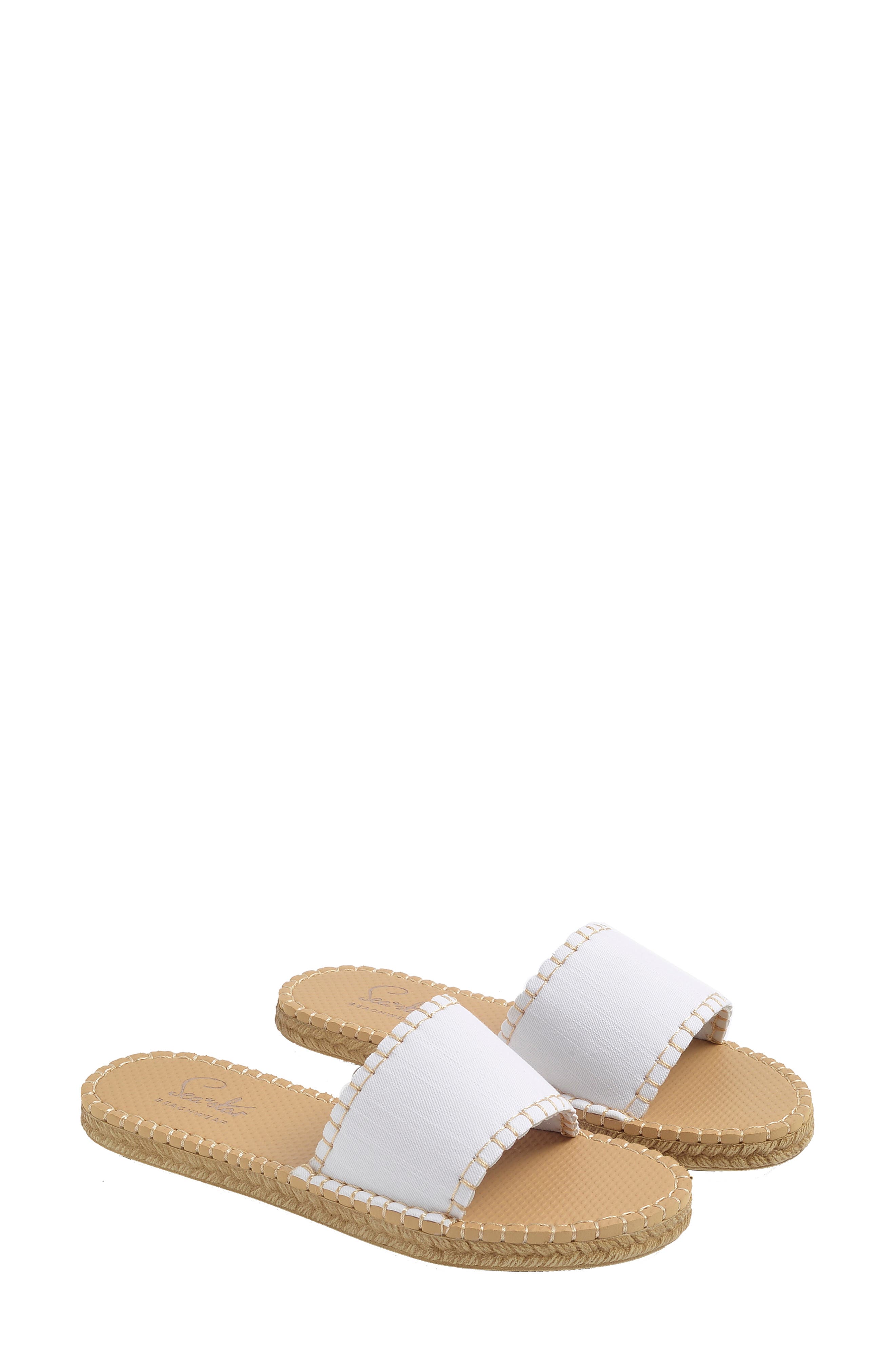 Cabana Slide Water Shoe, Alternate, color, WHITE DENIM NEOPRENE