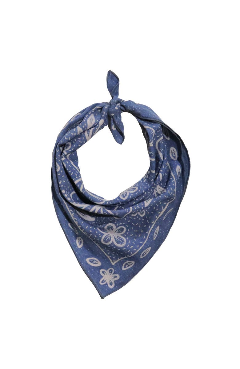Kasih Co-op Fully Hand Drawn Painted Indigo Natural Dye Batik Bandana, Alternate, color, Hibiscus Indigo