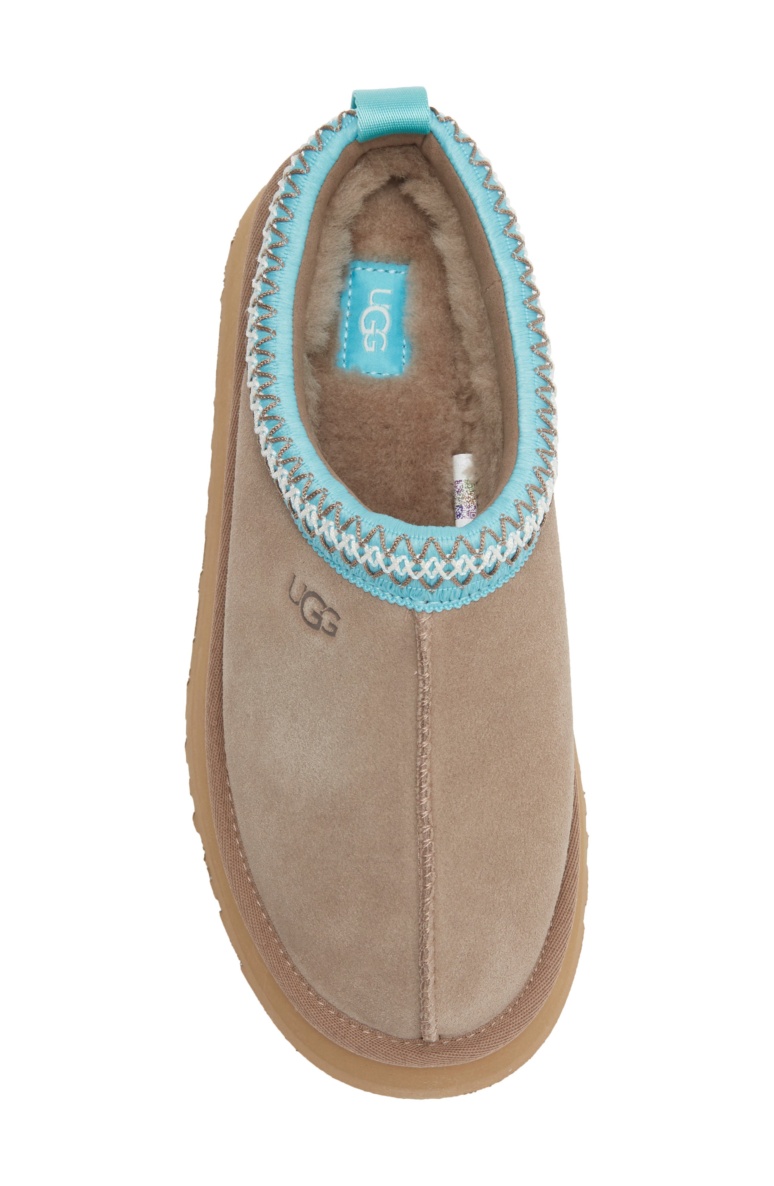 Tazz II Genuine Shearling Lined Platform Slipper, Alternate, color, CARIBOU / SAPPHIRE ICE