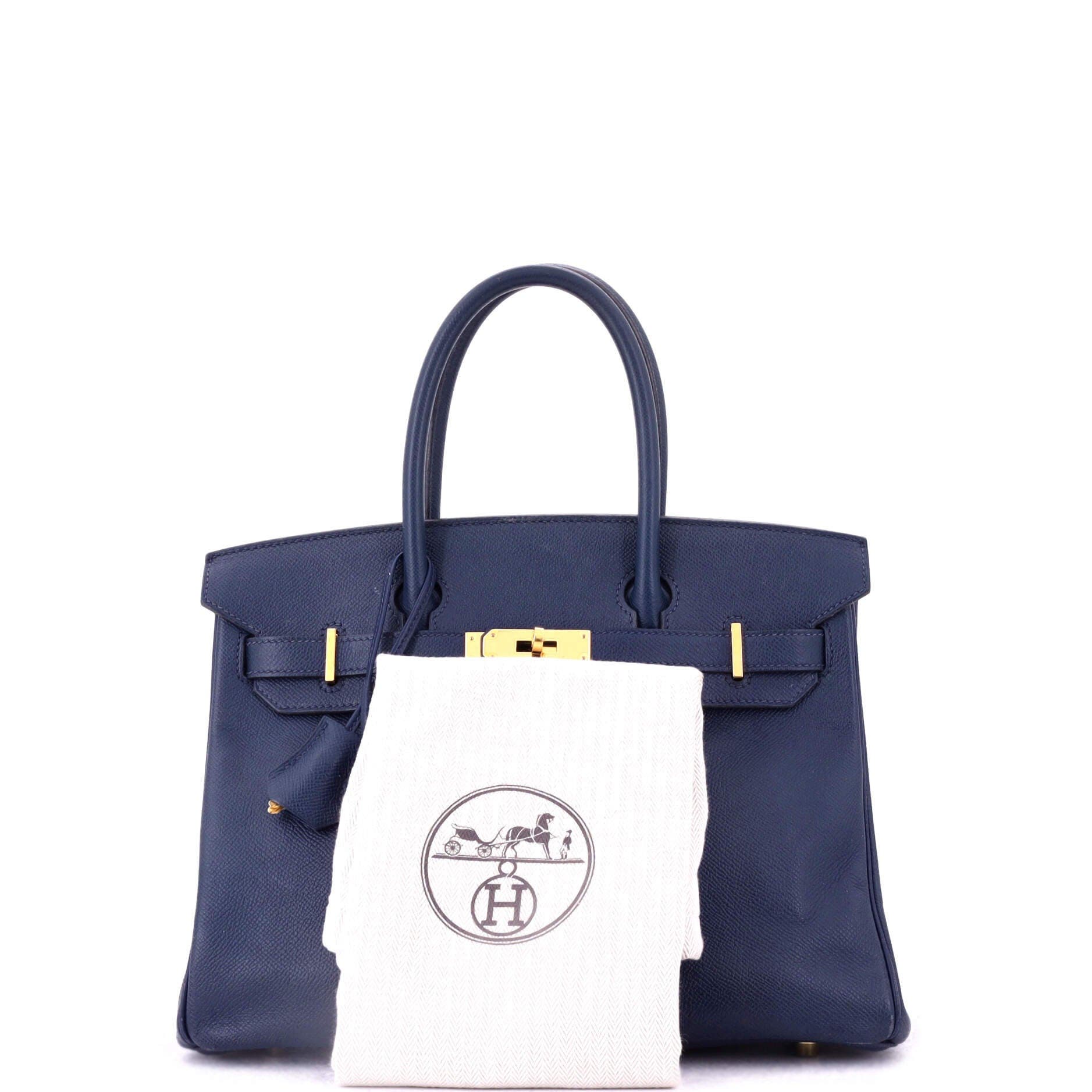 Pre-Owned Hermes Birkin Handbag Blue Epsom with Gold Hardware 30, Alternate, color, Bleu Saphir