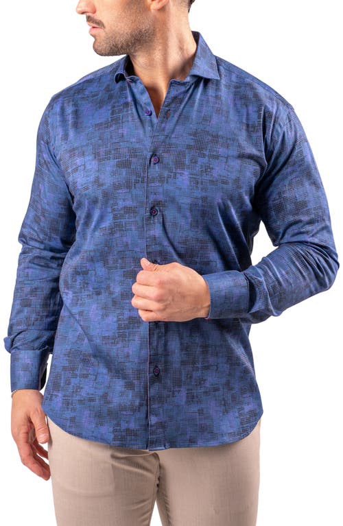 Maceoo Einstein Contemporary Fit Print Cotton Button-up Shirt