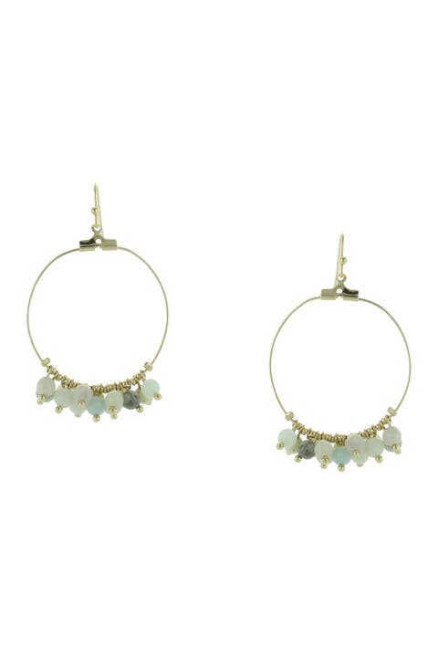 Bead Dangle Hoop Earrings
