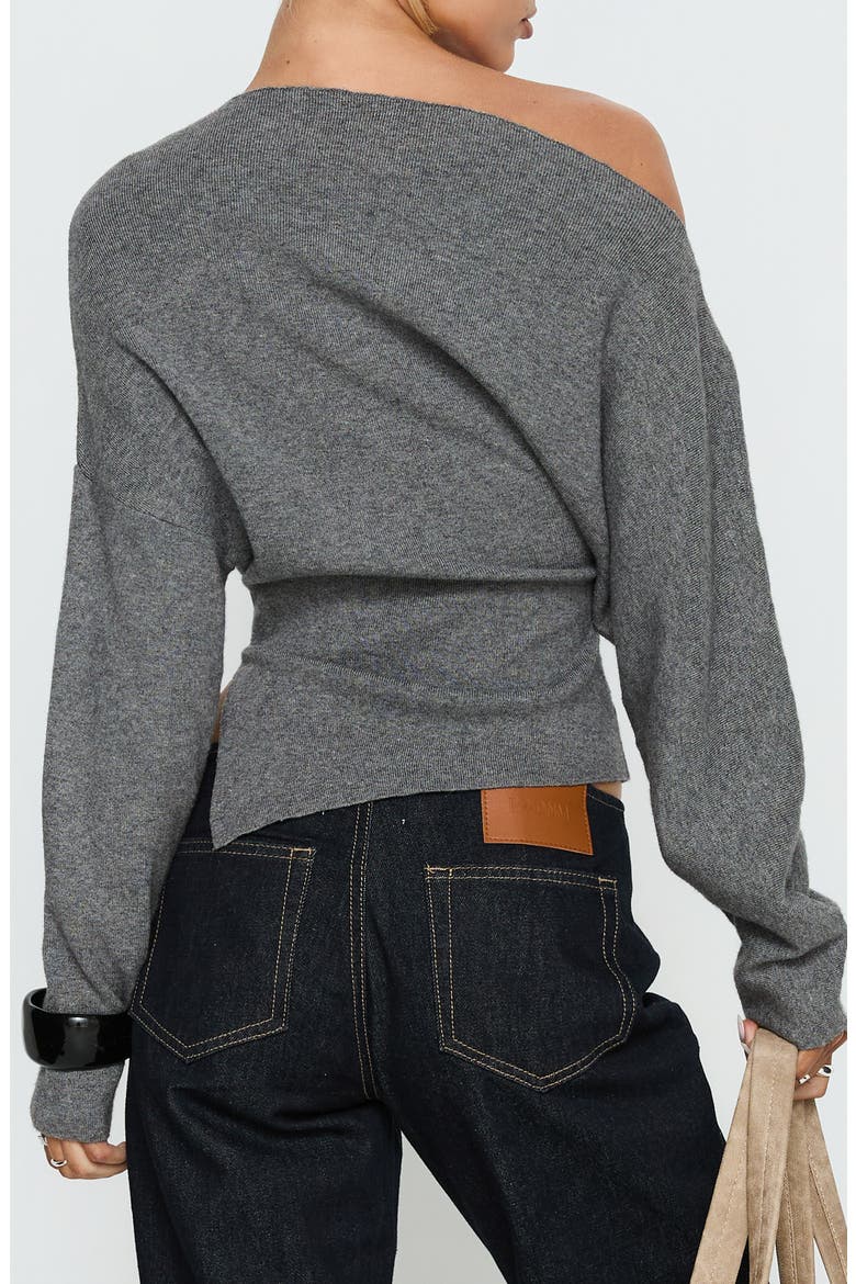 Kaelith One-Shoulder Sweater, Alternate, color, DARK GREY