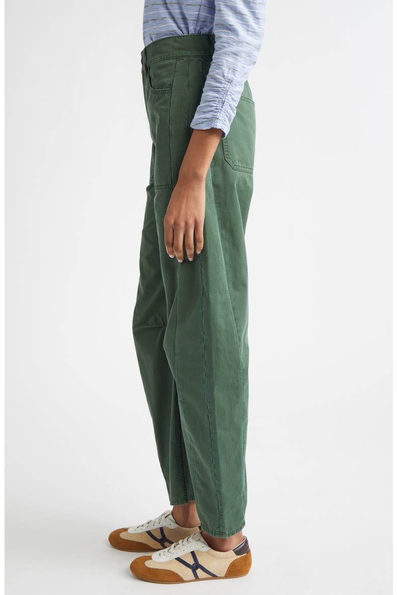 High Waist Barrel Leg Pants, Alternate, color, DARK HUNTER GREEN