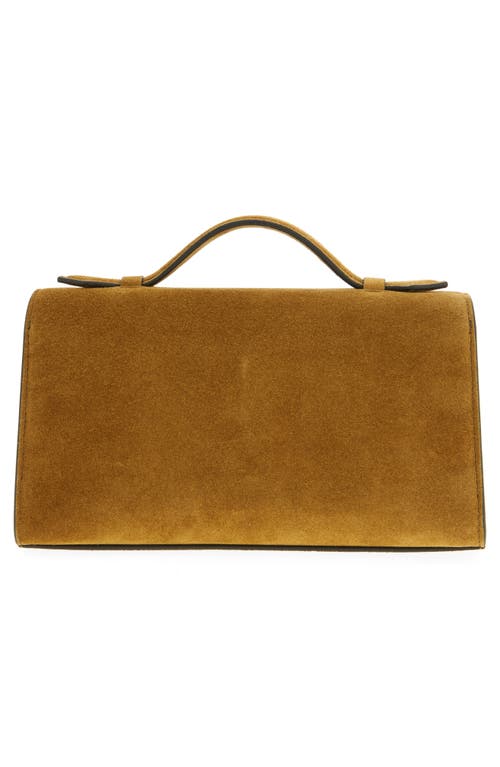 Savette Symmetry Pochette Suede Top Handle Bag In Sepia